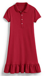 Clearance LSLA Red Uniform Girl Ruffle Hem Dress "Sold As is"